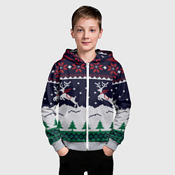 Толстовка на молнии детская СВИТЕР С ОЛЕНЯМИ DEER SWEATER, цвет: 3D-меланж — фото 2