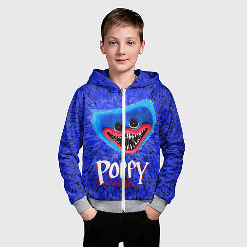 Детская толстовка на молнии Хагги Вагги - Поппи Плейтайм / 3D-Меланж – фото 3
