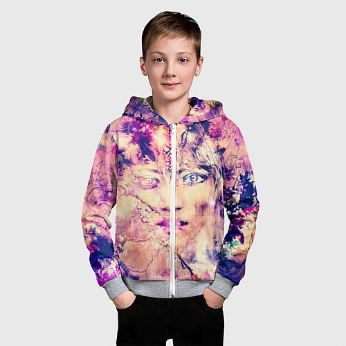 Детская толстовка на молнии LADY ABSTRACT / 3D-Меланж – фото 3
