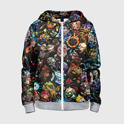 Толстовка на молнии детская DOTA 2 ВСЕ ПЕРСОНАЖИ В ЦВЕТЕ, цвет: 3D-меланж