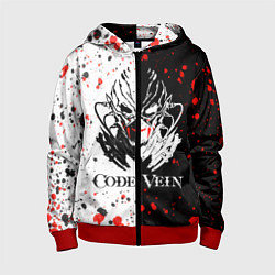 Толстовка на молнии детская Code Vein Logo, цвет: 3D-красный
