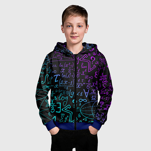 Детская толстовка на молнии НЕОНОВЫЕ ФОРМУЛЫ NEON FORMULAS / 3D-Синий – фото 3