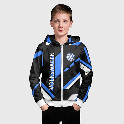 Детская толстовка на молнии VOLKSWAGEN GEOMETRY SPORT / 3D-Белый – фото 3
