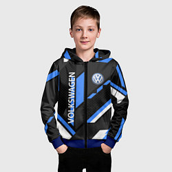 Толстовка на молнии детская VOLKSWAGEN GEOMETRY SPORT, цвет: 3D-синий — фото 2