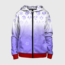 Толстовка на молнии детская GENSHIN IMPACT SYMBOL PATTERN SAKURA САКУРА, цвет: 3D-красный