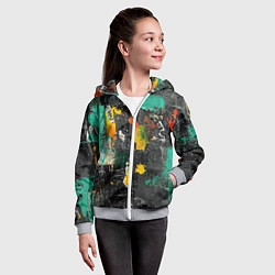 Толстовка на молнии детская Пятна краски, цвет: 3D-меланж — фото 2