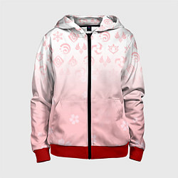 Толстовка на молнии детская ГЕНШИН ИМПАКТ ЯПОНИЯ САКУРА ЦВЕТОК, цвет: 3D-красный
