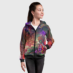 Толстовка на молнии детская Рождественские тайны, цвет: 3D-черный — фото 2