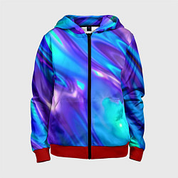 Толстовка на молнии детская Neon Holographic, цвет: 3D-красный