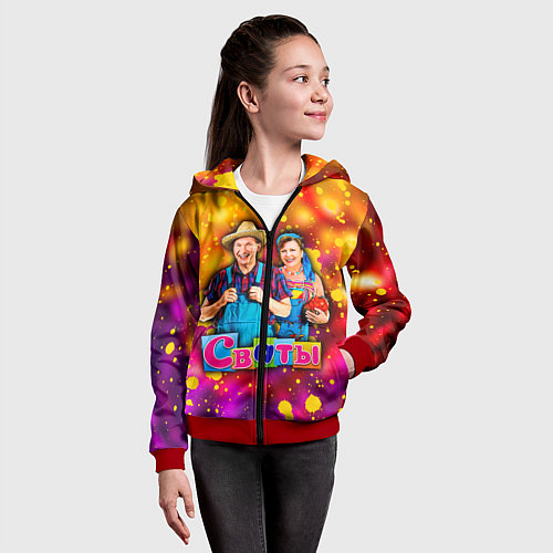 Детская толстовка на молнии Сваты, Свати сериал / 3D-Красный – фото 4
