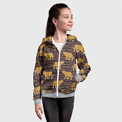 Толстовка на молнии детская Леопарды паттерн, цвет: 3D-меланж — фото 2