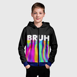 Толстовка на молнии детская BRUH Братан, цвет: 3D-синий — фото 2