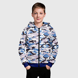 Толстовка на молнии детская Модный Красочный Камуфляж, цвет: 3D-синий — фото 2