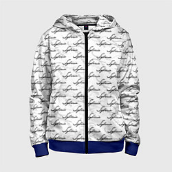 Толстовка на молнии детская Syberia Logo Pattern, цвет: 3D-синий