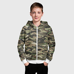 Толстовка на молнии детская Именной камуфляж Валера, цвет: 3D-белый — фото 2