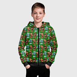 Толстовка на молнии детская Minecraft heros pattern, цвет: 3D-черный — фото 2