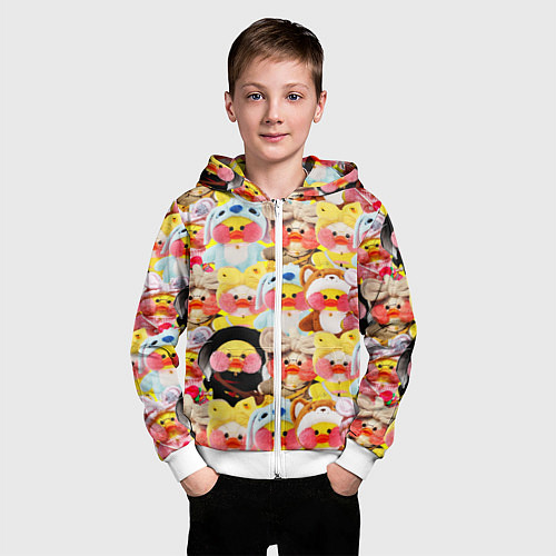 Детская толстовка на молнии УТЯ УТОЧКА ЛАЛАФАНФАН ПАТТЕРН / 3D-Белый – фото 3