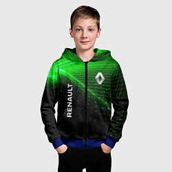 Толстовка на молнии детская Renault green, цвет: 3D-синий — фото 2