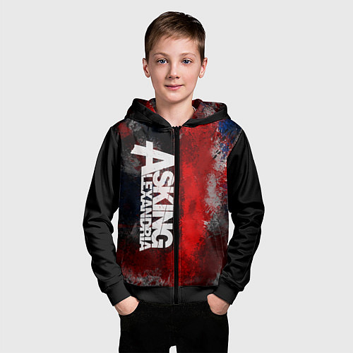 Детская толстовка на молнии Asking Alexandria British / 3D-Черный – фото 3