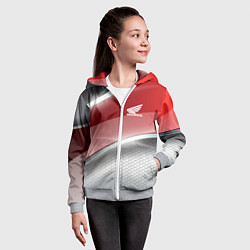 Толстовка на молнии детская Honda Текстура, цвет: 3D-меланж — фото 2