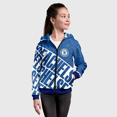 Детская толстовка на молнии Chelsea , Челси / 3D-Синий – фото 4
