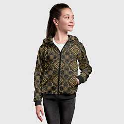 Толстовка на молнии детская Versace classic pattern, цвет: 3D-черный — фото 2