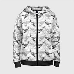 Толстовка на молнии детская Скорпионы - Scorpions, цвет: 3D-черный