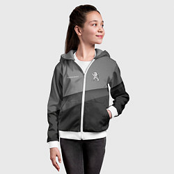 Толстовка на молнии детская Peugeot 308 геометрия, цвет: 3D-белый — фото 2