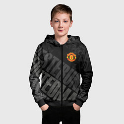 Толстовка на молнии детская Manchester United , Манчестер Юнайтед, цвет: 3D-черный — фото 2