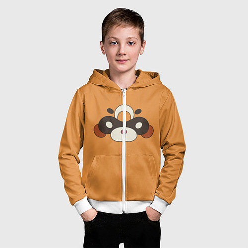 Детская толстовка на молнии Genshin Impact - Гоба / 3D-Белый – фото 3