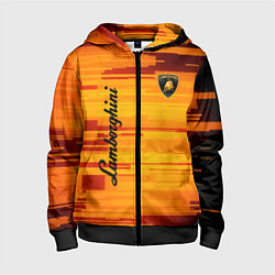 Толстовка на молнии детская Lamborghini текстура, цвет: 3D-черный