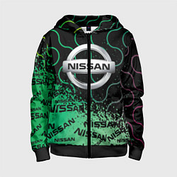 Толстовка на молнии детская NISSAN Супер класса, цвет: 3D-черный