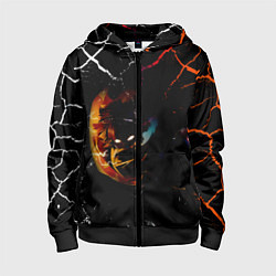 Толстовка на молнии детская КЛИНОК РАССЕКАЮЩИЙ ДЕМОНОВ Зеницу Агацума, цвет: 3D-черный