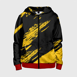 Толстовка на молнии детская BLACK AND YELLOW GRUNGE ГРАНЖ, цвет: 3D-красный