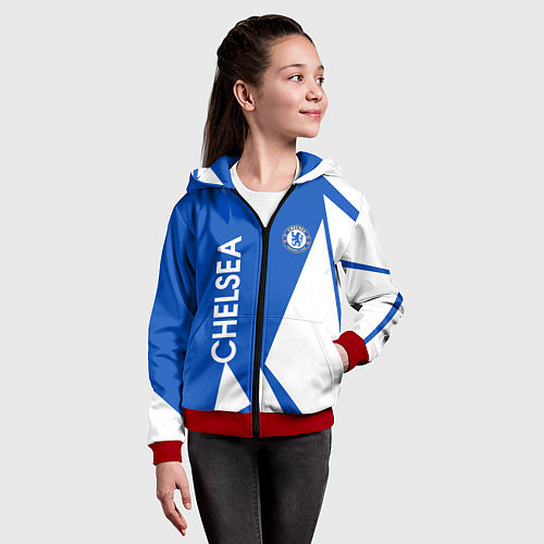 Детская толстовка на молнии Челси спорт / 3D-Красный – фото 4