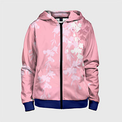Толстовка на молнии детская Цветущая ива, цвет: 3D-синий