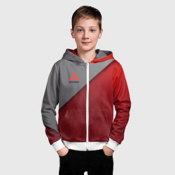 Толстовка на молнии детская Mitsubishi Texture, цвет: 3D-белый — фото 2