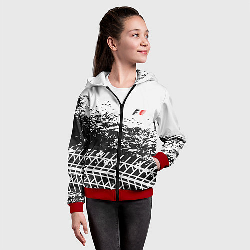 Детская толстовка на молнии F1 Формула 1 Mini Logo / 3D-Красный – фото 4