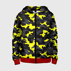 Толстовка на молнии детская Black Camo, цвет: 3D-красный