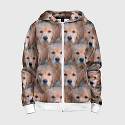 Толстовка на молнии детская Маленькие щенята, цвет: 3D-белый