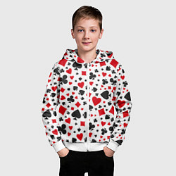 Толстовка на молнии детская Картёжные Масти, цвет: 3D-белый — фото 2