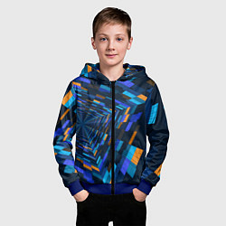 Толстовка на молнии детская Geometric pattern Fashion Vanguard, цвет: 3D-синий — фото 2