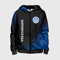 Толстовка на молнии детская ФОЛЬКСВАГЕН Абстракция, цвет: 3D-черный