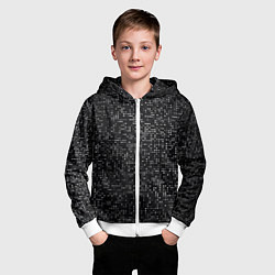 Толстовка на молнии детская Пиксельный паттерн Минимализм, цвет: 3D-белый — фото 2