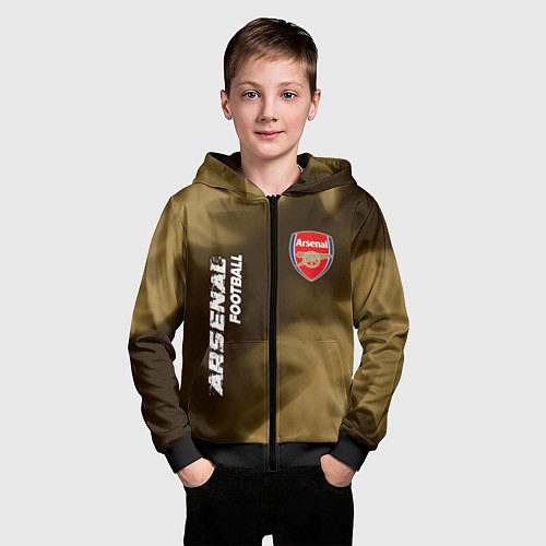 Детская толстовка на молнии АРСЕНАЛ Arsenal Football Огонь / 3D-Черный – фото 3