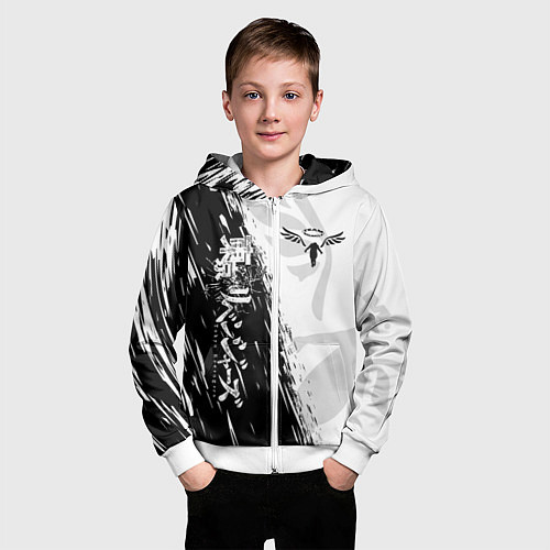 Детская толстовка на молнии WALHALLA TEAM LOGO BLACK ТОКИЙСКИЕ МСТИТЕЛИ / 3D-Белый – фото 3