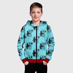 Толстовка на молнии детская МИКРОСХЕМА ГОЛОВЫ, цвет: 3D-красный — фото 2