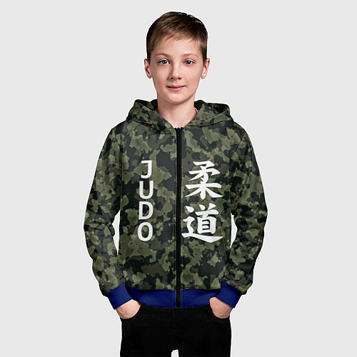 Детская толстовка на молнии JUDO МИЛИТАРИ / 3D-Синий – фото 3