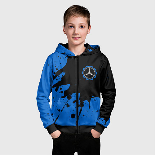 Детская толстовка на молнии МЕРСЕДЕС Краска 5 / 3D-Черный – фото 3