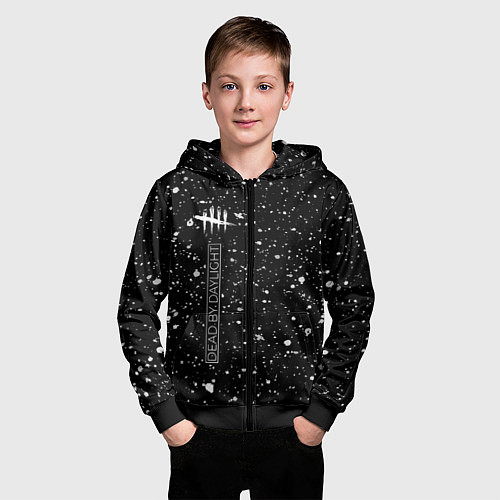 Детская толстовка на молнии DEAD BY DAYLIGHT Брызги По вертикали / 3D-Черный – фото 3
